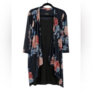 EnFocus Studio New W Tags Sz 6 Ladies Navy Floral Cocktail Dress W Lace Overlay